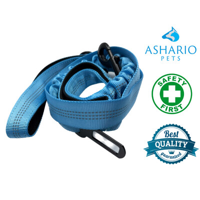 Ashario Pets "SafeRide Pro" Pet Car Dog Safety Rope with Retractable Car Traction Belt