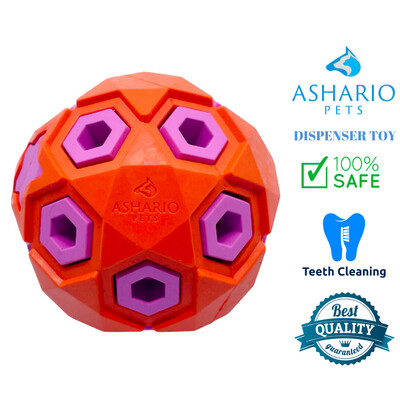 Ashario Pets Dispenser Toy - Rubber Strong Dog Ball Toy