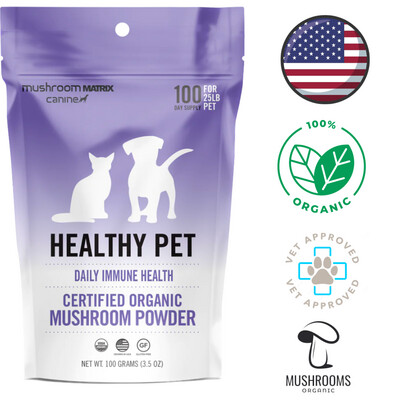 Canine Matrix Healthy Pet Supplements Mushroom Powder Dog & Cat 100 Grams