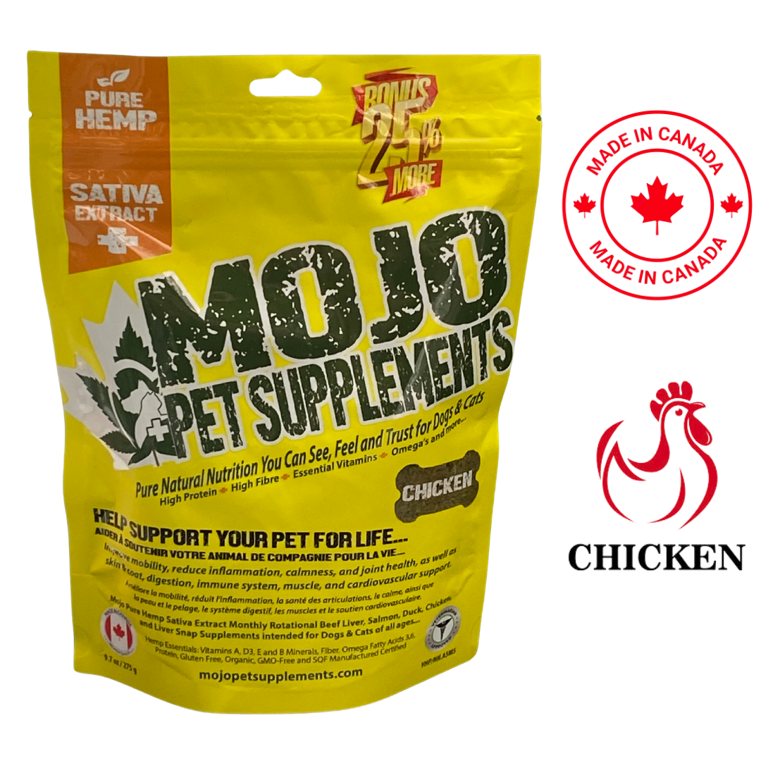 MOJO Pet Supplements with Hemp Chicken Flavoured Treats 275 Grams