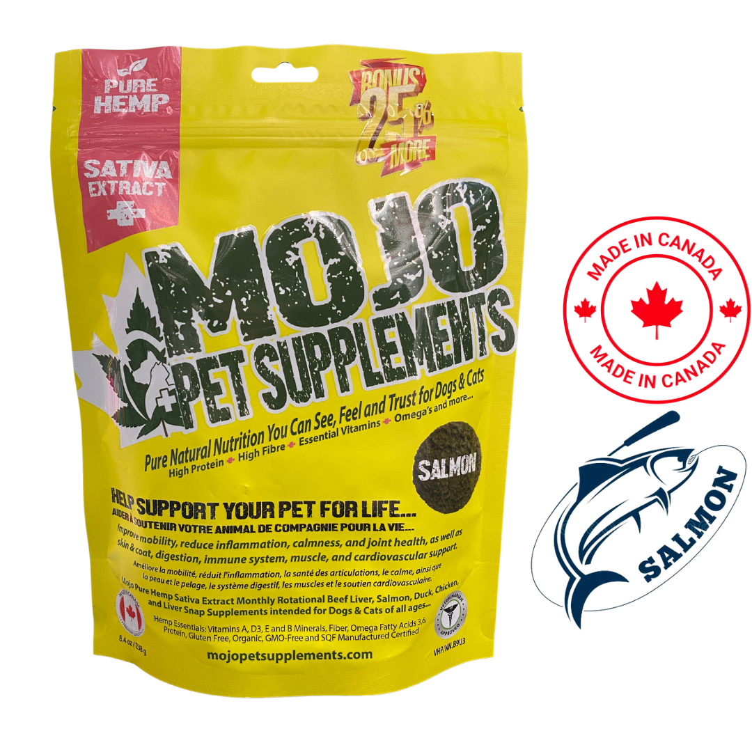 MOJO Pet Supplements with Hemp Salmon Flavoured Treats 238 Grams