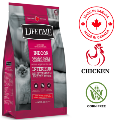 Lifetime Indoor Chicken & Oatmeal Cat Food 6.5 kg