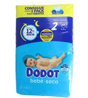 Dodot bebe seco talla 2 (68 unidades)