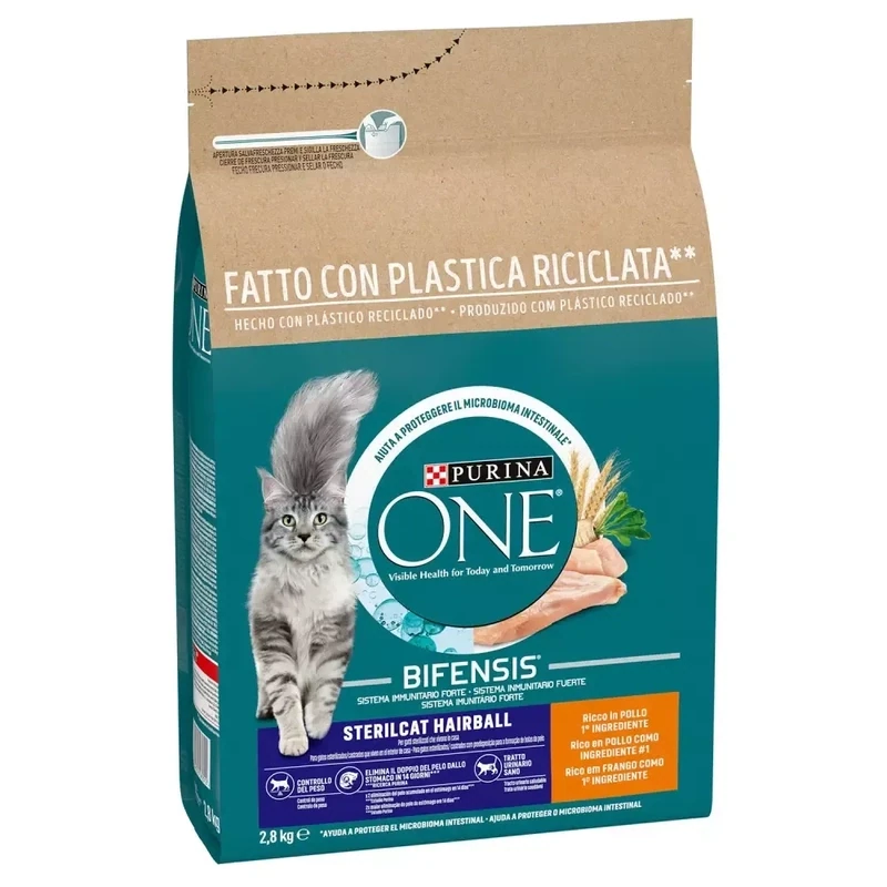 PURINA ONE® Bifensis Bolas de Pelo 1,5kg. Receta rica en Pollo. Control de pelaje largo..