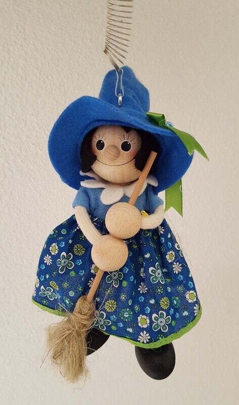 Feder-Schwingfigur Hexe