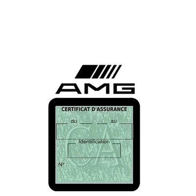 Porte vignette assurance pare-brise voiture AMG VS116