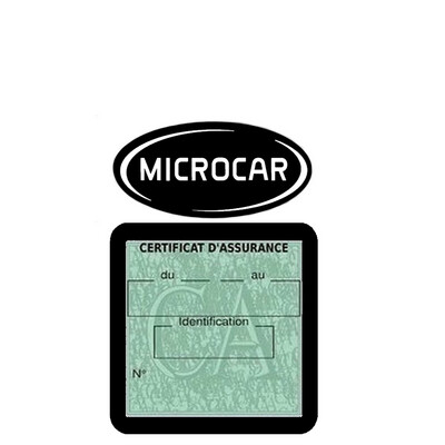 Porte vignette assurance pare-brise voiture MICROCAR VS137