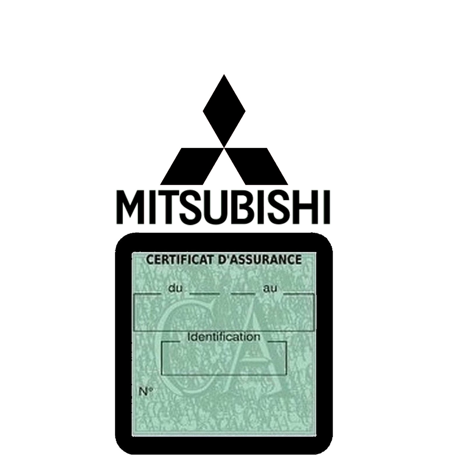 Porte vignette assurance pare-brise voiture MITSUBISHI VS138