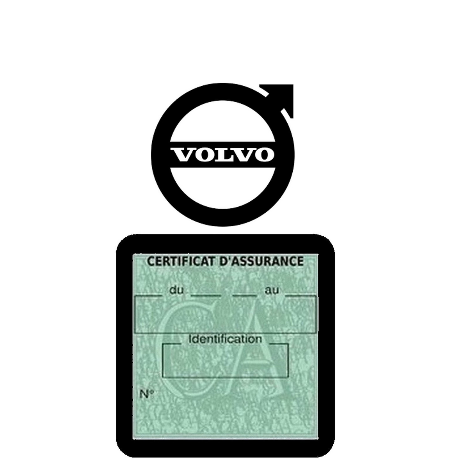 Porte vignette assurance pare-brise voiture VOLVO VS120