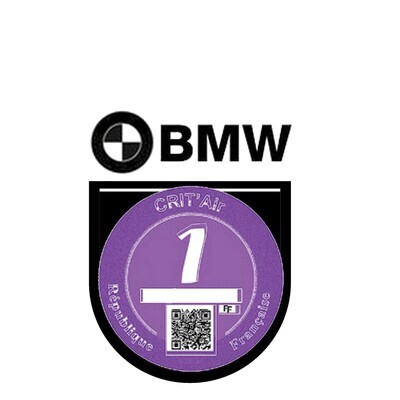 Porte macaron CRIT AIR BMW VC4 LOGO macaron qualité de l&#39;air