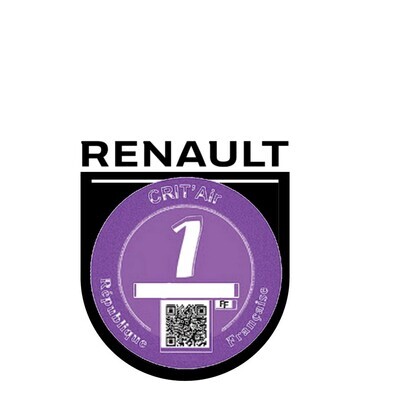 Porte vignette CRIT AIR RENAULT VC5 macaron qualité de l&#39;air