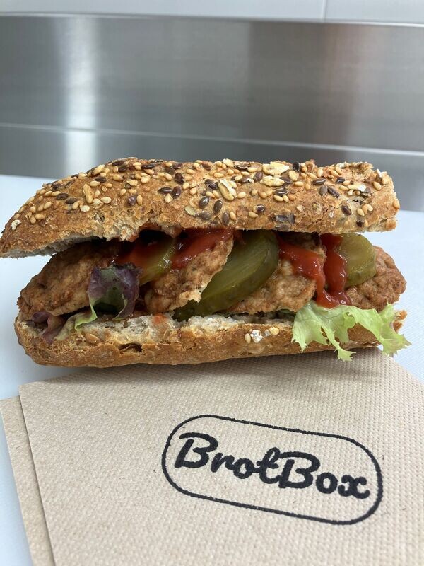 Fitness Baguette mit Frikadelle Fitness Baguette mit Frikadelle