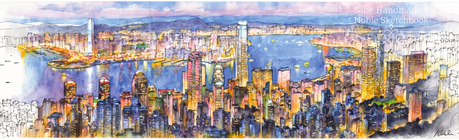 《My Hong Kong》 我的香港絲巾 (聯乘系列Noble Sketchbook)