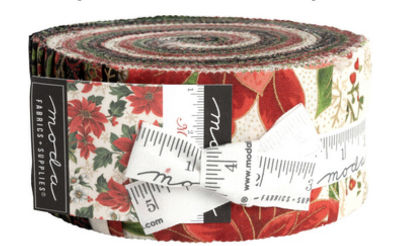 Moda Merry Manor Metallic Jelly Roll