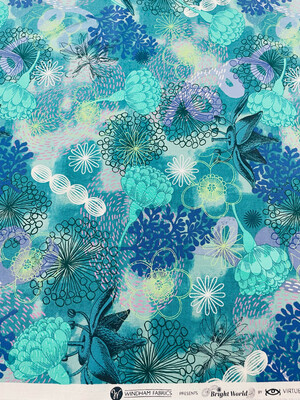 Bright World By Windham Fabrics - Green Blue Floral