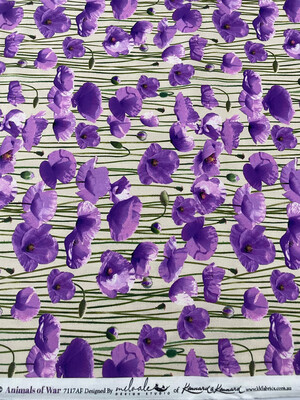 Animals Of War - Purple Poppies Cream With Stems