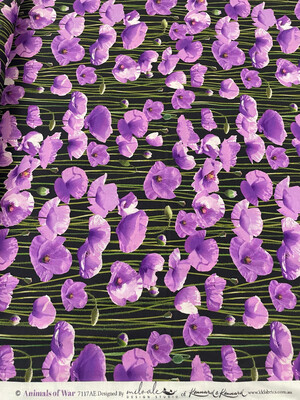 Animals Of War - Purple Poppies Black With Stems