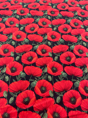 ANZAC Remembering - Poppies Black Background