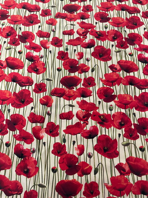 ANZAC Remembering - Poppies With Stems Cream