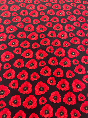 ANZAC Remembering - Poppies Toss Black