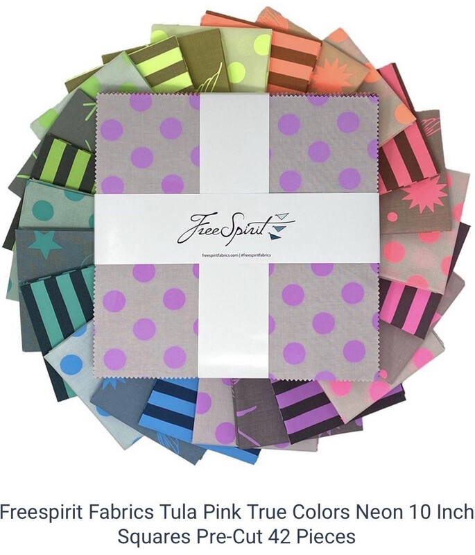 Tula Pink True Colours Neon 10in Charm Squares