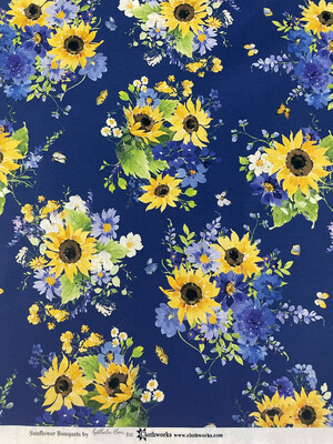 Sunflower Bouquets - Dark Blue Background