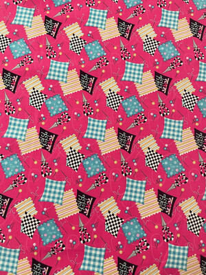 Sew Sleep Repeat - Pink Background