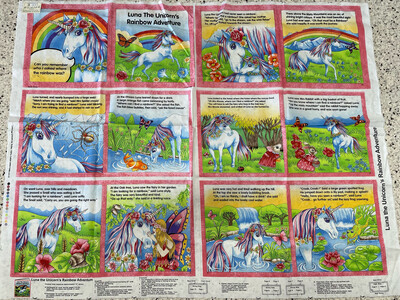 Fabric Book Panel - Unicorns