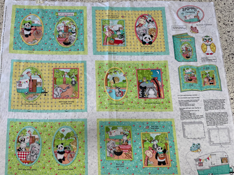 Fabric Book Panel - Bazooples Camping