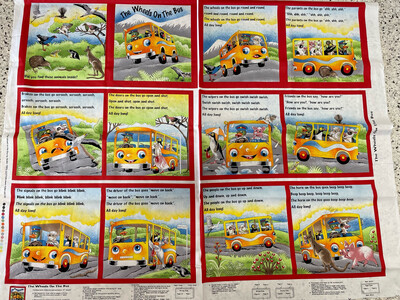 Fabric Book Panel - Wheels On The Bus
