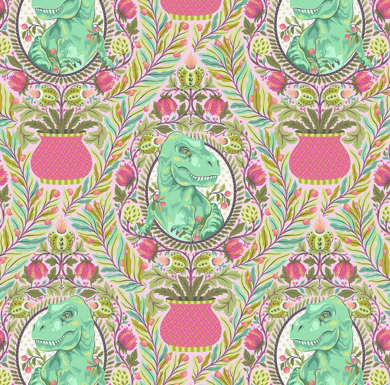 Tula Pink ROAR - Tree Rex in Blush