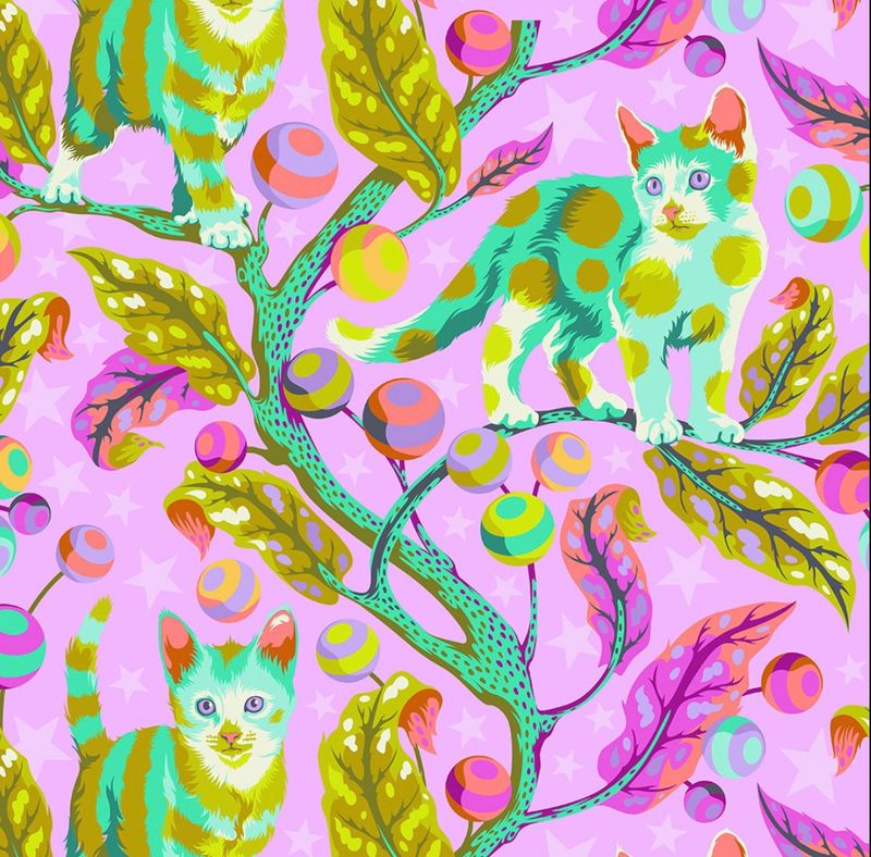 Tula Pink Tabby Road Déjà Vu - Club Kitty