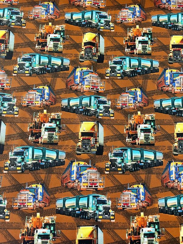 Terrific Trucking - Brown Background