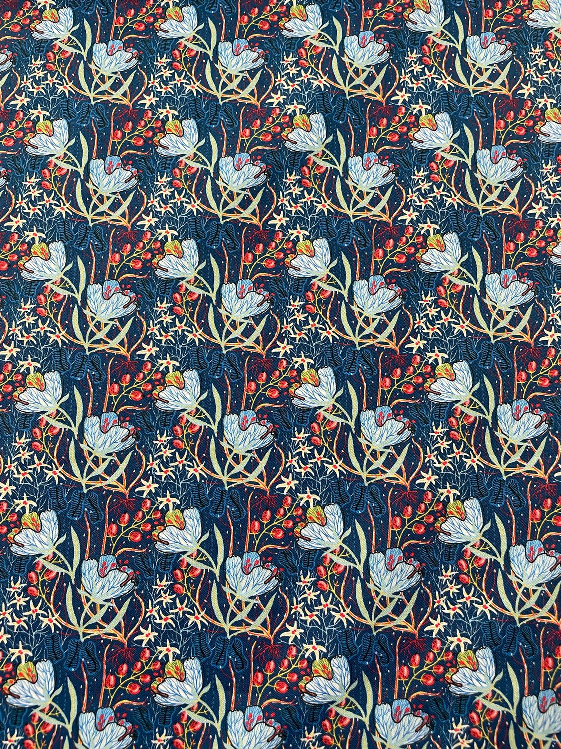 Whimsy - Floral Blue Background