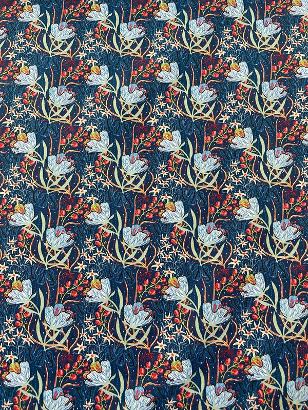 Whimsy - Floral Blue Background