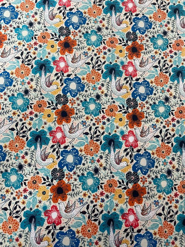 Whimsy - Floral Cream Background