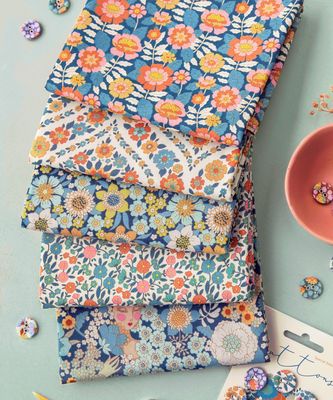 Tilda Wallflower - 5 Fat Quarter Bundle Blue