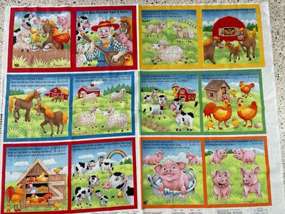 Fabric Book Panel - Old MacDonald Had A Farm