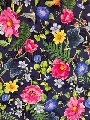 Indigo Song - Floral Navy