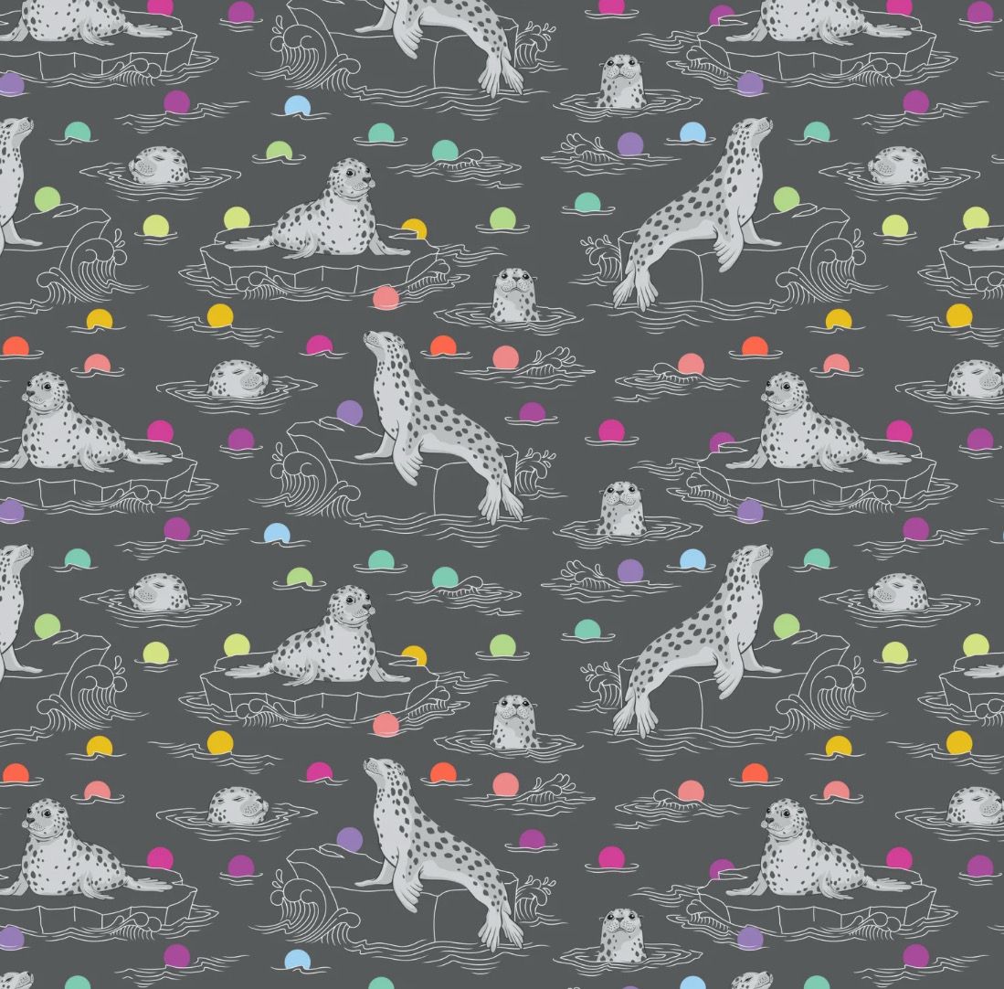 Tula Pink Graywork - Seal The Deal In Carbon