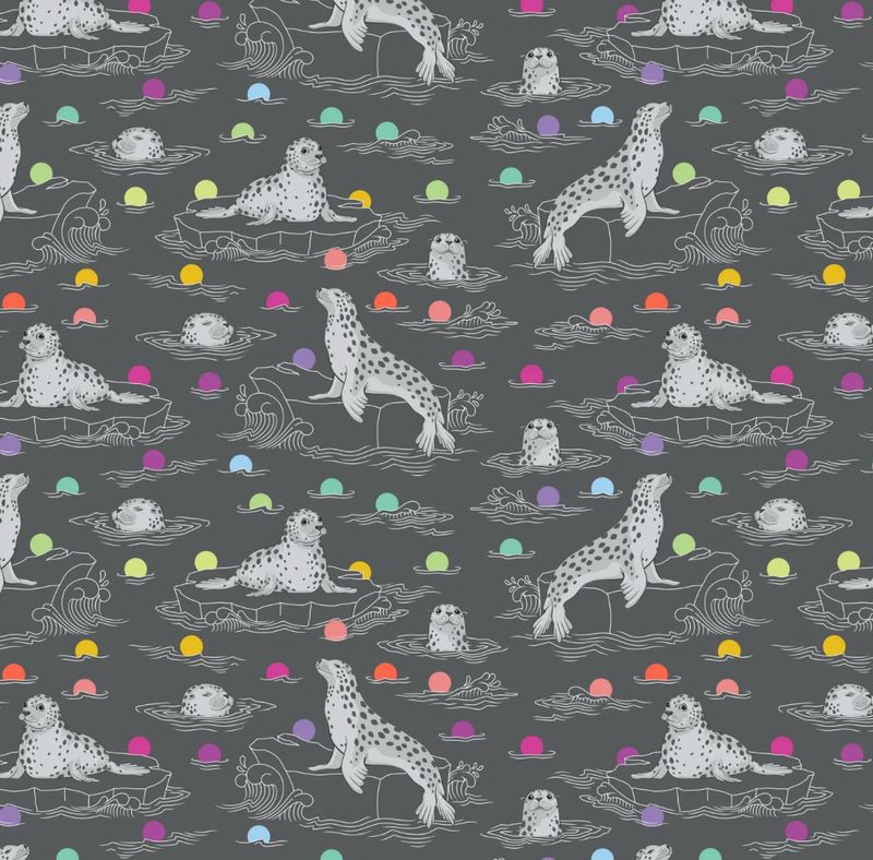 Tula Pink Graywork - Seal The Deal In Carbon