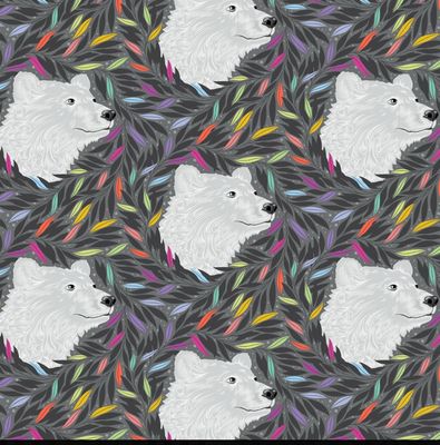 Tula Pink Graywork - Just Bearly In Carbon