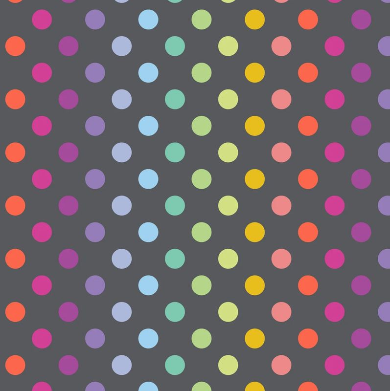 Tula Pink Graywork - Disco Poms In Carbon