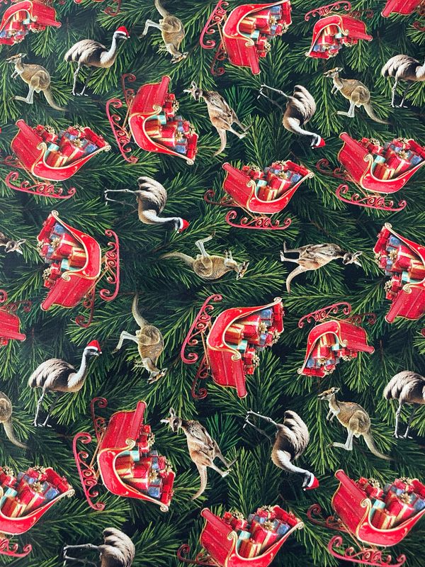 Santa In Oz - Kangaroo & Emus