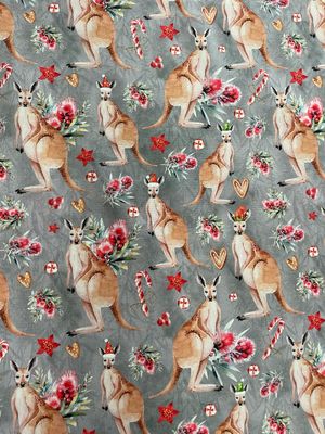 Native Wonderland - Kangaroos Grey