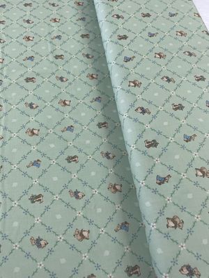 Peter Rabbit - Green Crosshatch