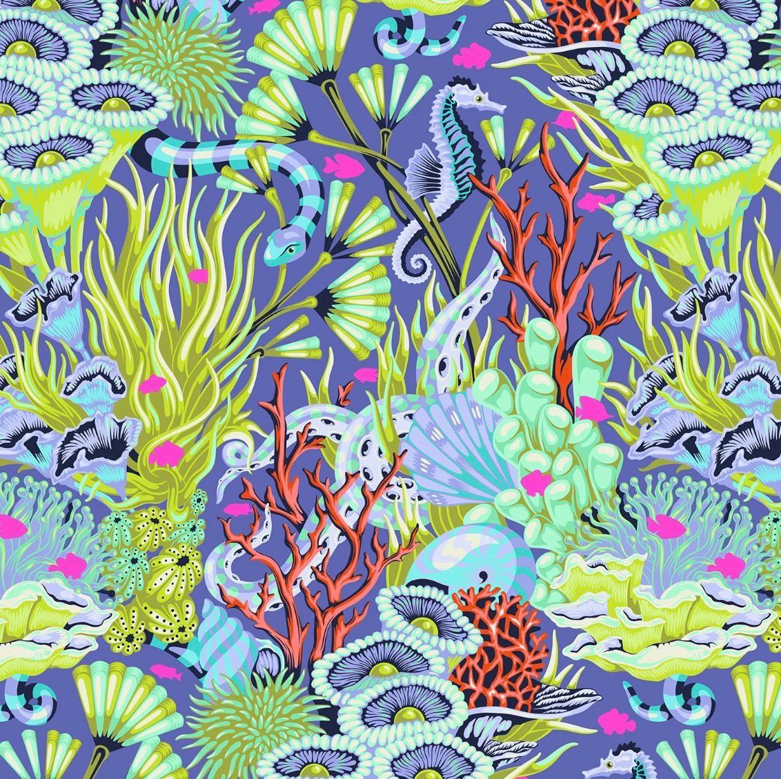 Tula Pink Floral Reef - Reef What You Sew Marine