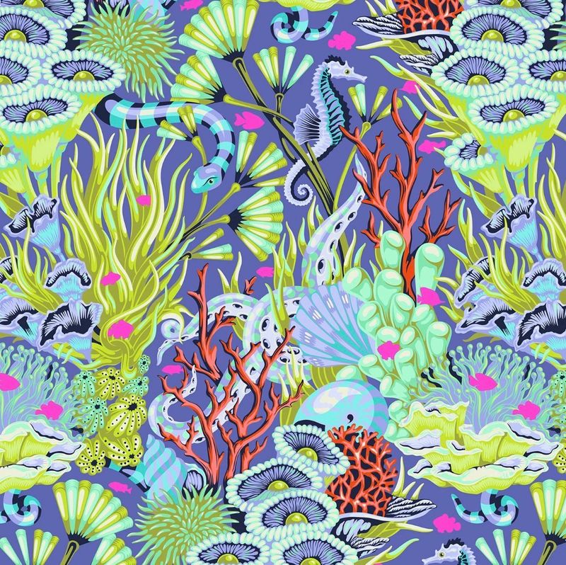 Tula Pink Floral Reef - Reef What You Sew Marine