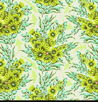 Tula Pink Floral Reef - Shadow Sharks Seagrass