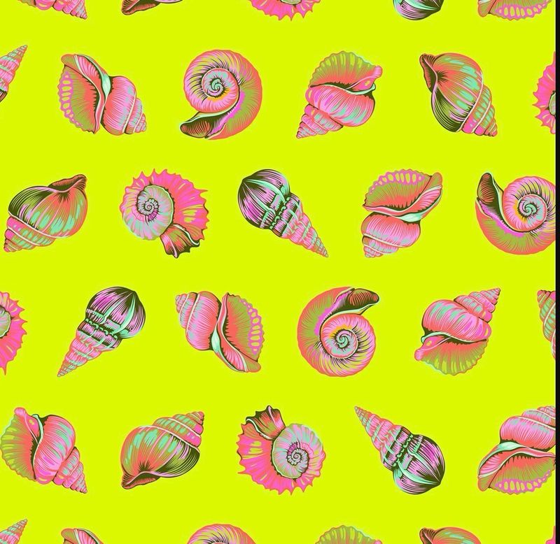 Tula Pink Floral Reef - Lil Shelly Seagrass